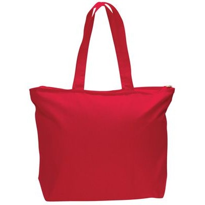 Q-Tees Canvas Zippered Tote Bag
