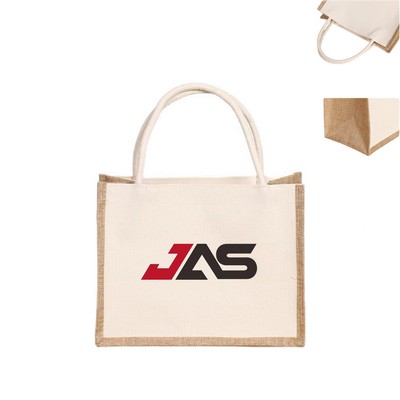 Linen Canvas Shopping Tote Bag