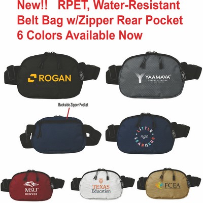Go Anywhere RPET Ripstop Belt Bag with Zippered Back Pocket ( 6 Colors )