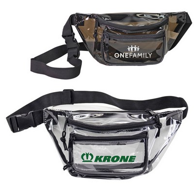 Transparent PVC 3-Zipper Fanny Pack