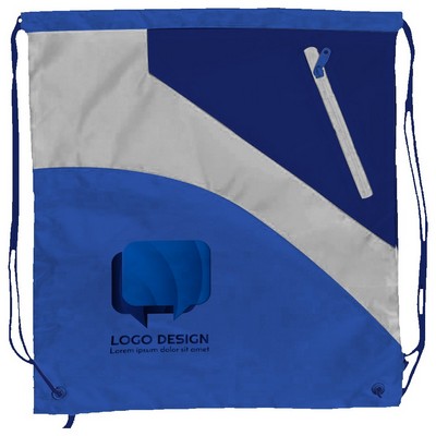 Sublimation Multi-Panel Polyester Drawstring Bag w/ Small