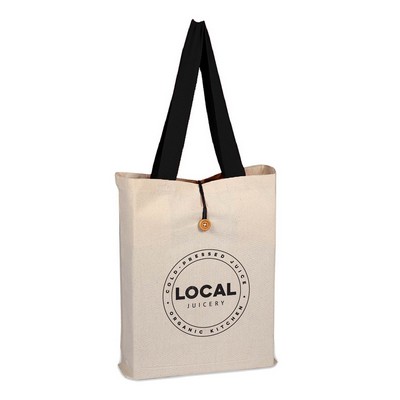 Buttonup Canvas Tote ( 15"W X 16"H X 3" )