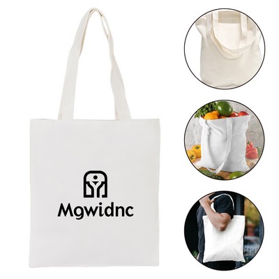 White Canvas Tote Bag Reusable Eco-Friendly Shopping Bag Large Durable Carry All Handbag