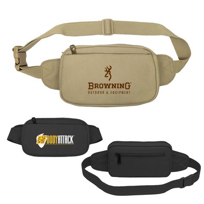 Cotton Canvas 3-Zipper Fanny Pack