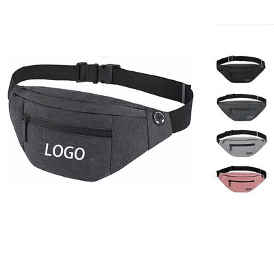 Large Crossbody Fanny Pack With 4-Zipper Pockets